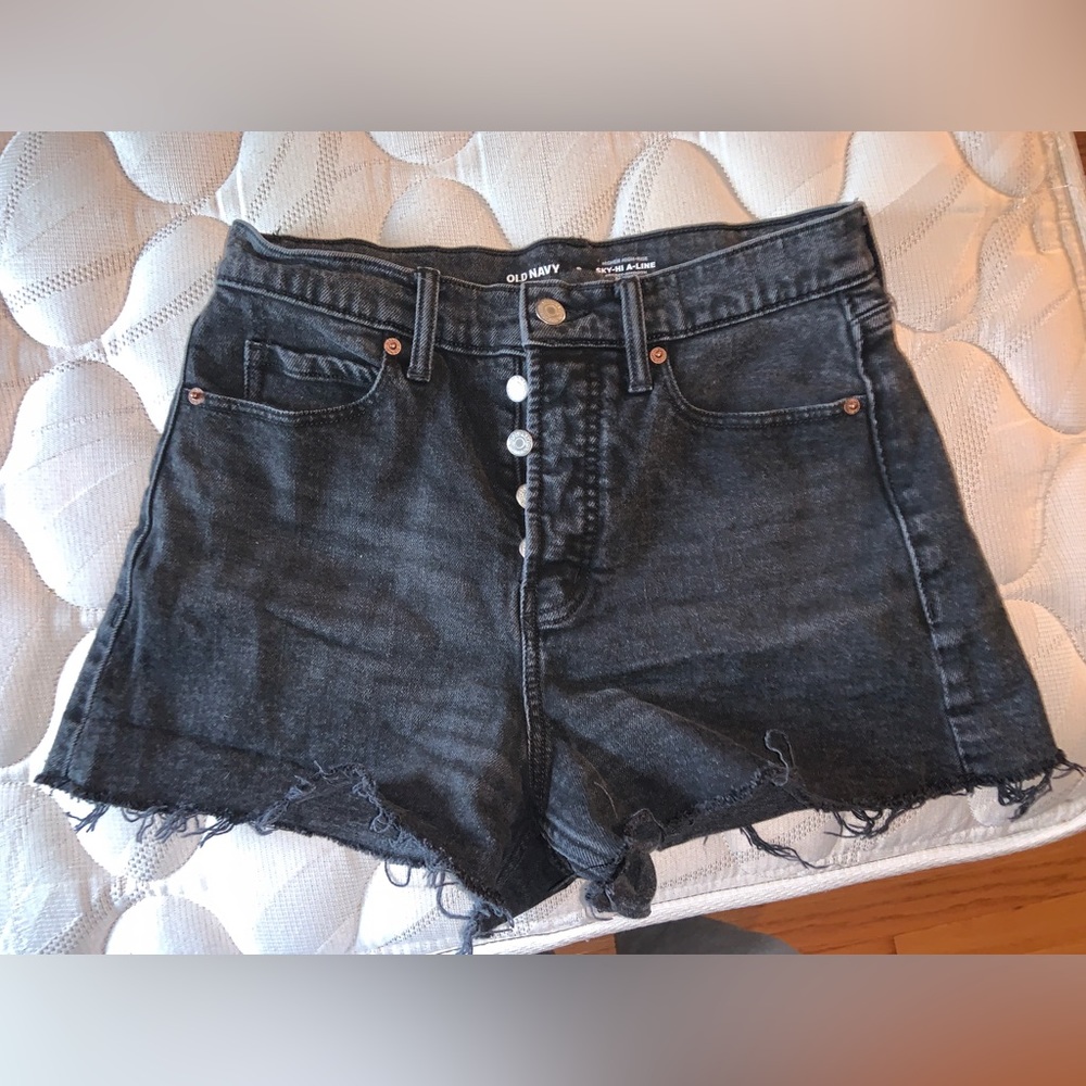 Black denim old navy hi rise shorts